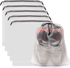 50x Plastic Shoes Storage Organizer Bag Packing Pouch with Drawstring Waterproof