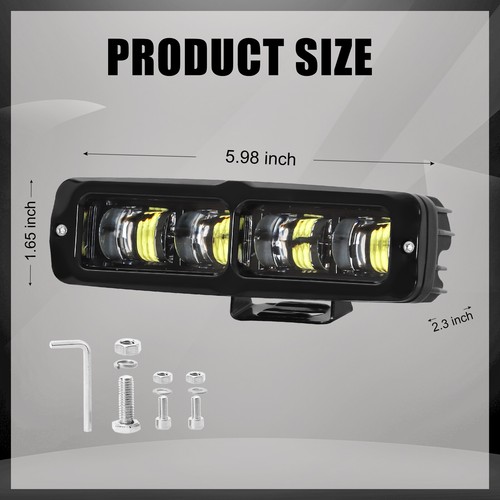 2X 6inch Super White LED Driving Work Lights Bar Spot Pods Fog Lamp Offroad SUV - Picture 2 of 2