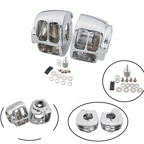 Chrome Motorcycle Hand Switch Housing Cover For Harley Touring Glide Sportster - Picture 1 of 11