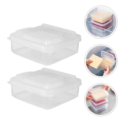 4 Pcs Butter Cheese Crisper Fresh Food Containers for Refrigerator Saver - Picture 6 of 12