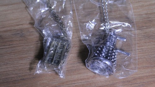 Doctor Who Dalek & Tardis Silver Colored Necklace LOT of 2 - Picture 1 of 3