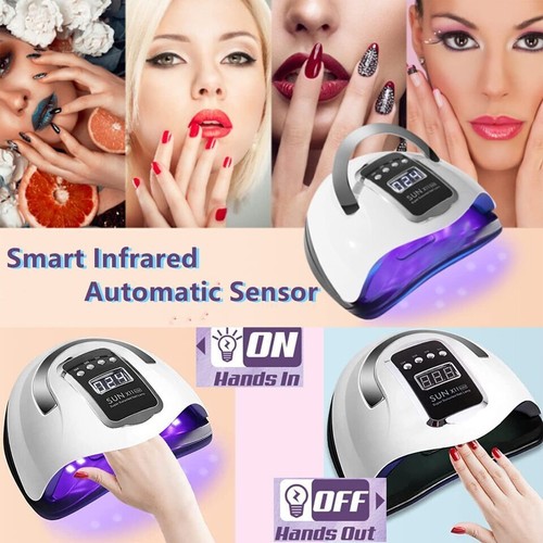UV LED Nail Lamp 220W Dryer Gel Polish Light Manicure Salon Curing - Picture 4 of 12