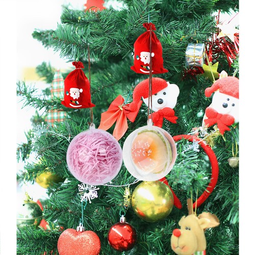 20pcs DIY Clear Balls Baubles Sphere Fillable Plastic Christmas Tree Ornaments - Picture 14 of 21