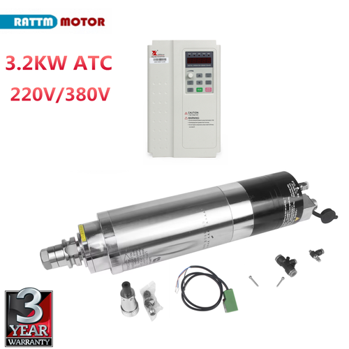 3.2KW ATC 220V 380V BT30 Automatic Tool Change Water Cooled Spindle Motor VFD - Picture 18 of 19