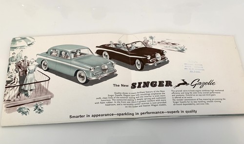 Orig. Vintage Singer Gazelle Automobil Werbung Verkaufsprospekt - Bild 2 von 5