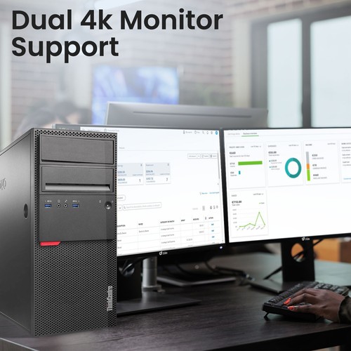 Lenovo Tower Desktop Computer Intel i5-6th 8GB Ram 256 SSD Built-in Wi-Fi Win 11 - Picture 4 of 7