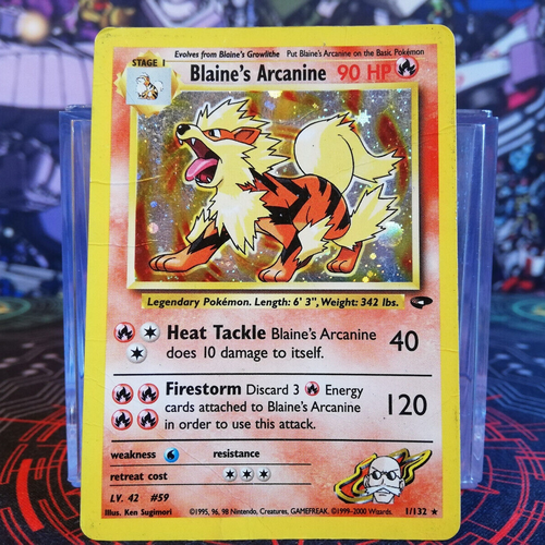 Blaine's Arcanine 1/132 Pokemon TCG Holo Gym Challenge Arkani INGLÉS ✅ - Imagen 1 de 3