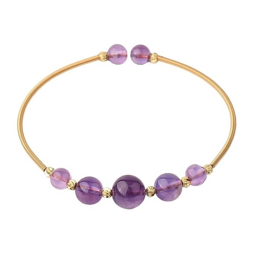 Vintage Amethyst Beaded Strand Gold Tone Watch | eBay display picture 1