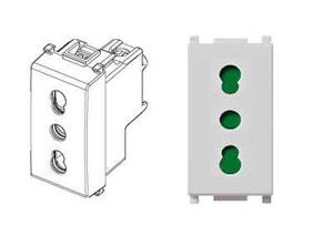 Vimar 143 Sl Bi Presa 2 P T 16 A 250 V Tipo P 17 11 Silver Serie Plana Ebay