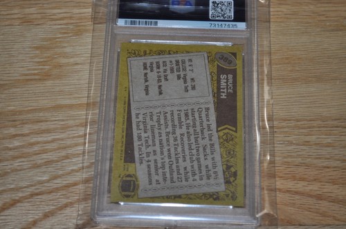 1986 TOPPS football BRUCE SMITH RC #389 graded PSA 7 NM hof BILLS - Picture 3 of 4