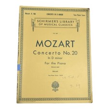 Mozart Concerto No. 20 In D Minor For The Piano Schirmer's Library Vol. 661