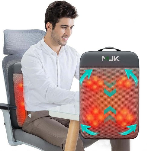 New Shiatsu Full Back Massager with Heat 3D Deep Tissue Kneading Massage Cushion - Picture 5 of 15