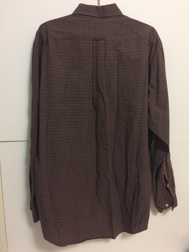 Club Room Mens Size 16 1/2 - 34/35 Button-Front Shirt Brown/White/Black Plaid - Picture 3 of 5