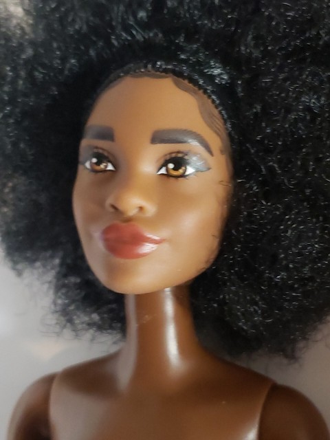 Nude Hybrid Barbie Doll Made to Move Body AFRO with Gorgeous AA Face New Nude Hybrid Barbie Doll Made to Move Body AFRO with Gorgeous AA Face New