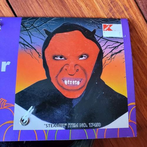 Vintage Cosplay Devil Mask Red Halloween Pumpkin Time Latex Monster Hood New - Picture 5 of 7