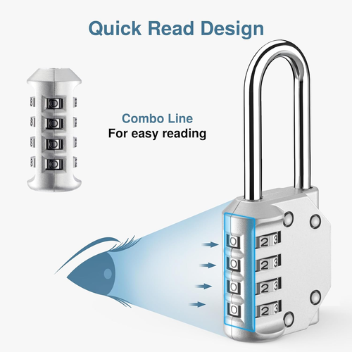 Paquete De 2 Candados De Combinacion, Candados Impermeables Al Aire Libre Para - Picture 5 of 13