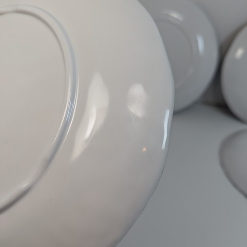 Nautica Plate (4) Salad Dessert 6.75" Melamine White Blue Scalloped Geometric - Picture 5 of 8
