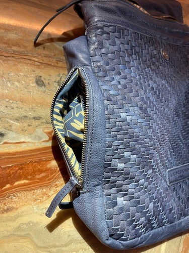 $398 Liebeskind Berlin Backpack Bag Purse Blue Leather - Picture 11 of 15