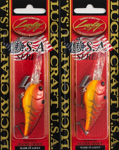 (LOT OF 2) LUCKY CRAFT LC 1.0D-7 3/8OZ LC-1-0D7-459 RAYBURN RED E3105