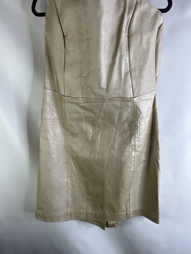 Vintage Y2K Womens 2XL Genuine Leather Strapless Mini Dress Hip Hop Grunge - Picture 3 of 8