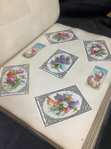 Victorian Scrapbook Scrap Album c1870 Some Colour - Picture 20 of 20