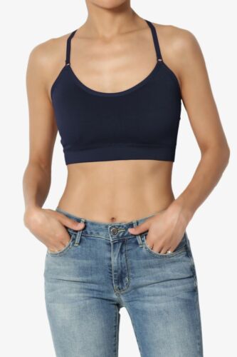 Reggiseno TheMogan S~3X reggiseno con spalline e spalline posteriori incrociate crop cami tank - Foto 249 di 302