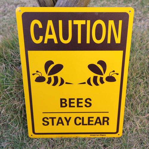 Caution Bees Stay Clear Sign,14 X 10 Inches,Reflective Aluminum,Easy to Mount,Uv - Picture 7 of 12