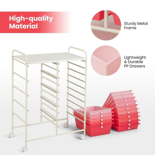 4 / 10 / 15 Drawers Home Office Salon Cabinet Storage Trolley on Wheel Cart - Picture 76 of 83