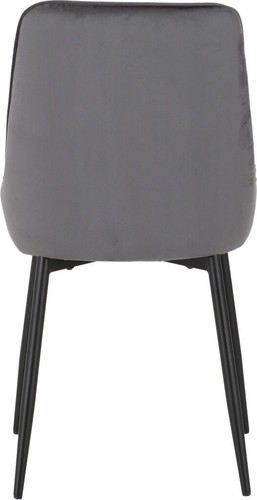 Quebec Dining Set Medium Oak Effect Black Legs and 4 Grey Velvet Chairs - Picture 8 of 12