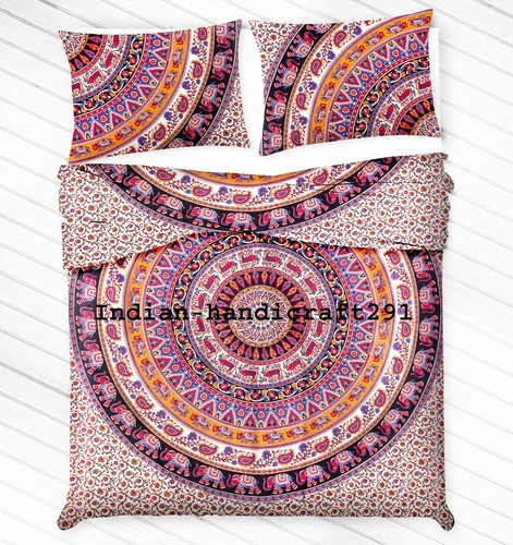 Indian Mandala Duvet Quilt Cover Set Moroccan Hippie Single Double Queen Size - Picture 47 of 73
