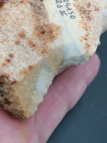 Raspador achelense del Paleolítico Inferior Francia en pedernal con bandas Heidelbergensis - Imagen 12 de 16