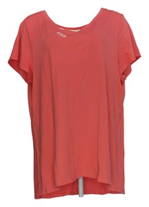 Isaac-Mizrahi-Live-Women-039-s-Top-Sz-XL-Essentials-Pima-V-Neck-Tunic-Pink-A289636