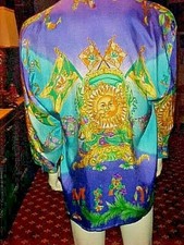 VERSACE V2 MENS SILK SHIRT THEME MIAMI SUNSHINE OUTSTANDING SIZE MED/LARGE
