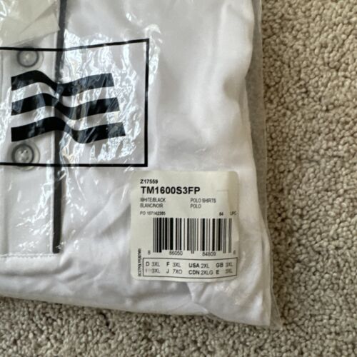 Adidas Mens White And Black Piping Short Sleeve Golf Polo Shirt Z17559 new - Picture 3 of 6