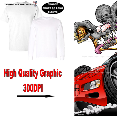 Camiseta de coche de dibujos animados DigiRods Rat Rod Racer Corvette C5 modelo de carreras DigiRods - Imagen 4 de 7