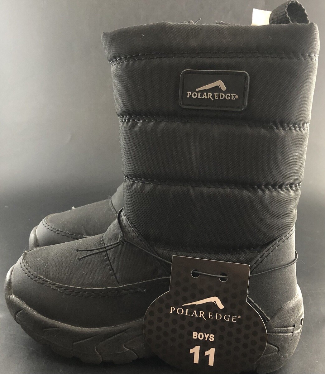 Polar Edge Snow Boots Winter Ski Water Repellent Nylon Black 