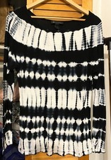 INC INTERNATIONAL CONCEPTS Black Tie Dye Faceted Stud Embellished Top XL