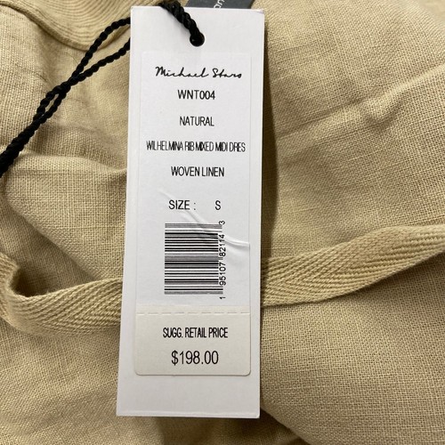 MICHAEL STARS Wilhelmina Rib Mixed Fabric Midi Dress Women's Size S - Picture 2 of 6