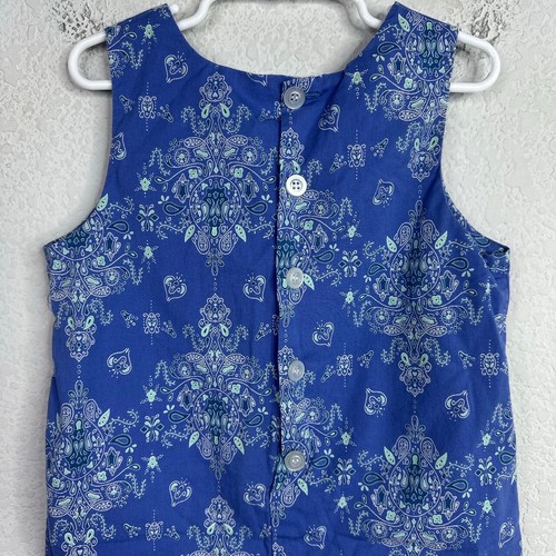 Kelly's Kids Dress Girls Size 7 Blue Floral Paisley Sleeveless VTG Summer Boho - Picture 5 of 9