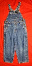 FADED GLORY Blue Denim Jean Carpenter OVERALLS 100 Cotton Unisex Boy Girl SZ 4T