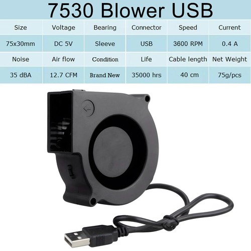 50mm 75mm USB Blower Fan 5V DC Brushless Cooling Fan For PC Laptop 3D Printer - Picture 23 of 23