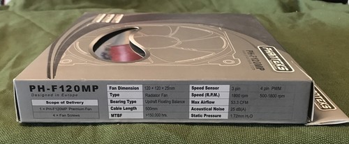 Phanteks Ph-f120mp 120mm Pwm, wysokociśnieniowy wentylator grzejnika (v) - Zdjęcie 5 z 6