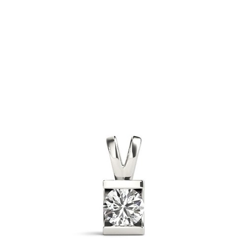 IGI Certified Lab-Created Round Cut D/VS Diamond Tension Set Solitaries Pendant - Picture 12 of 41