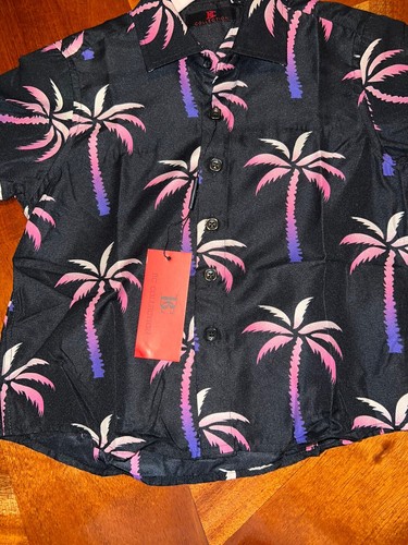 BC Collection Boys Aloha Outfit Shorts M With Mesh Lining And Shirt Sm Button Up - Picture 4 of 6