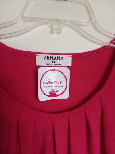 (Zenana Outfitters) CAMISETA SIN MANGAS DE PUNTO ROSA ELÁSTICO TALLA XL NUEVA - Imagen 2 de 3