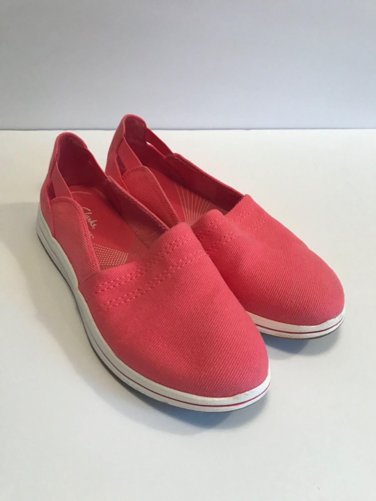 Clarks Cloudsteppers Breeze Canvas Slip-On Coral … - image 10