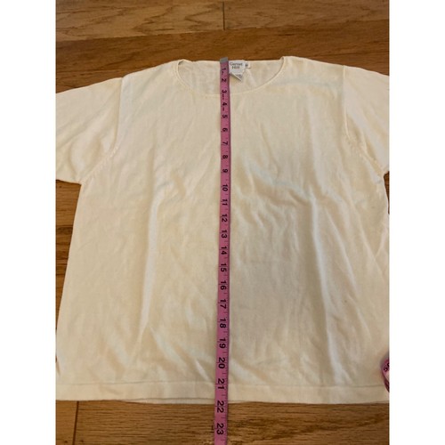 Garnet Hill, women’s cream short sleeve cotton t-shirt size medium - Picture 6 of 8