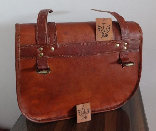 1 side motorcycle saddle bags side bag12"x15"x inch bag brown leather Bag - Bild 11 von 11