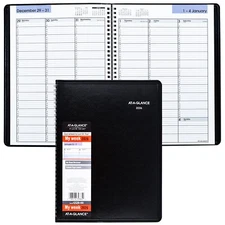 2026 At-A-Glance DayMinder G520-00 Weekly Appointment Book, 8 x 11", Black Cover
