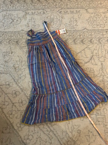 NWT Cat & Jack Girls Dress Sz XS 4 5 4T 5T Chambray Stripe Sundress Boho Peasant - Picture 6 of 11